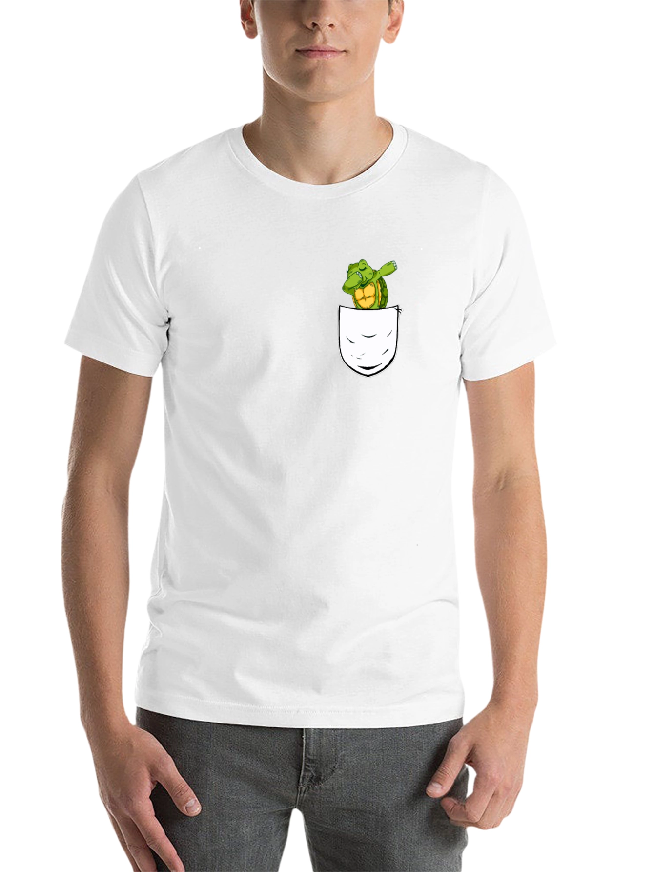 Dabbing Turtle Pocket T-Shirt - Fun & Unique