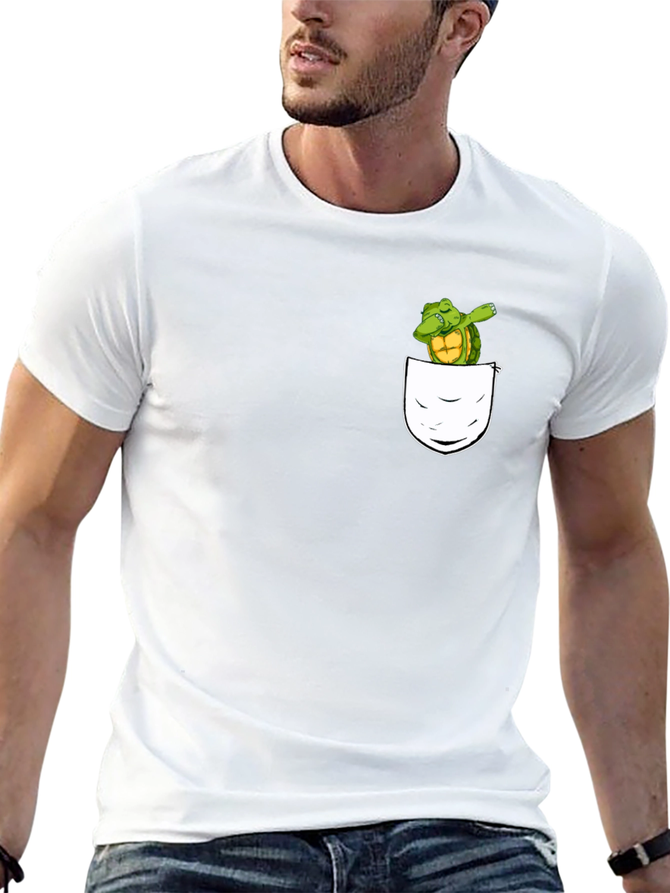 Dabbing Turtle Pocket T-Shirt - Fun & Unique