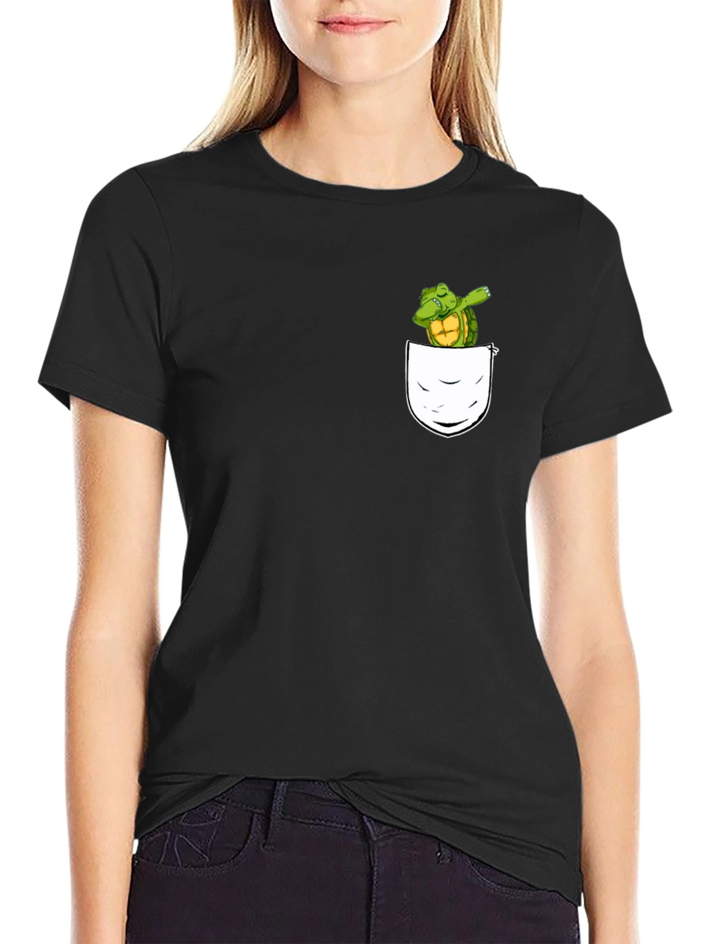 Dabbing Turtle Pocket T-Shirt - Fun & Unique