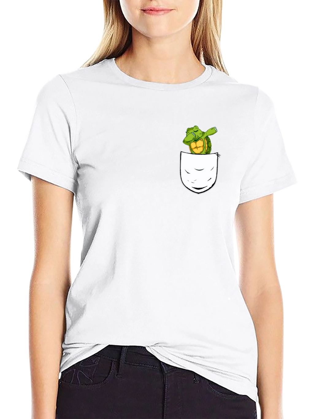 Dabbing Turtle Pocket T-Shirt - Fun & Unique