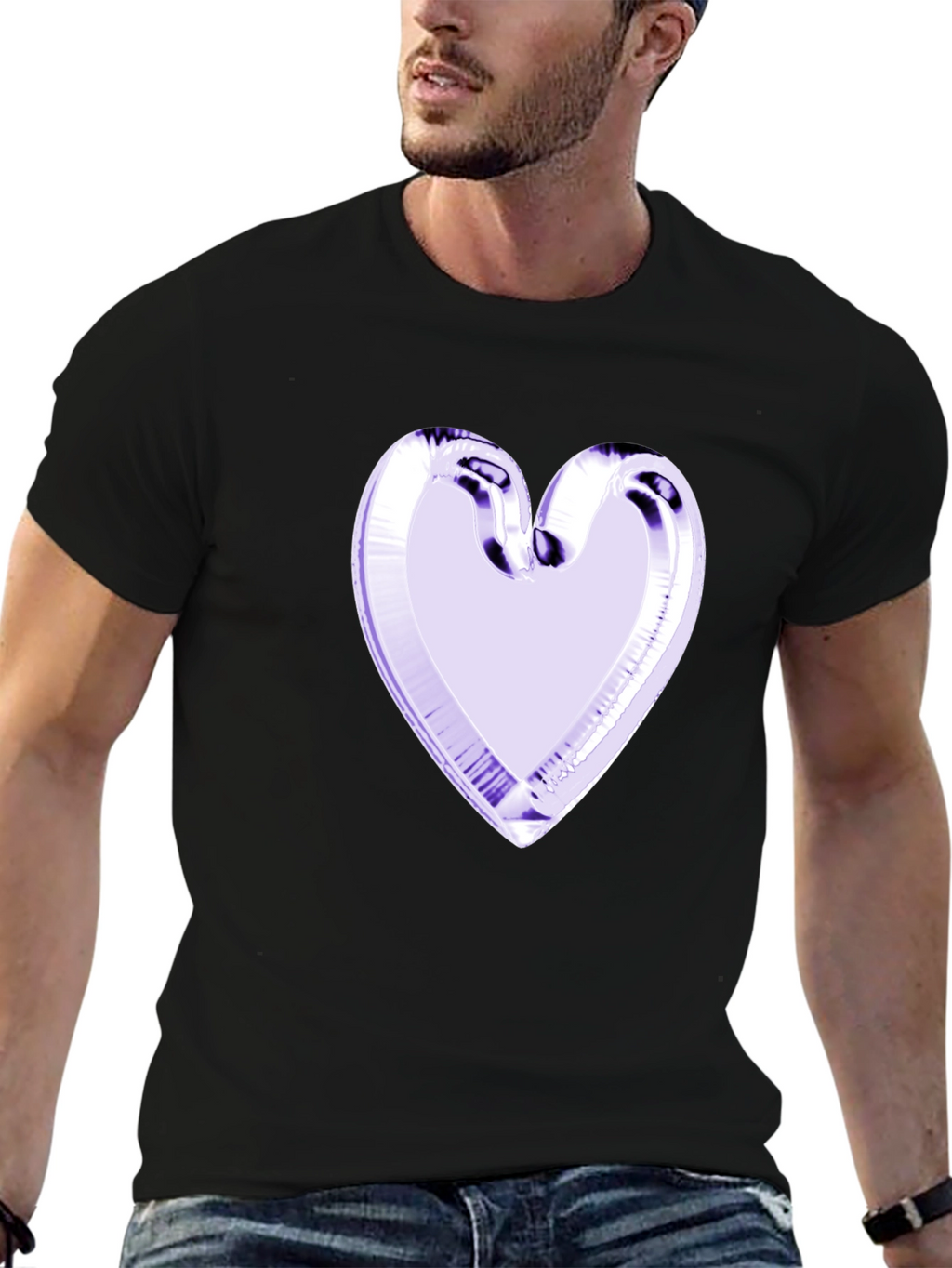 Heart Graphic Black Tee - Stylish & Unique