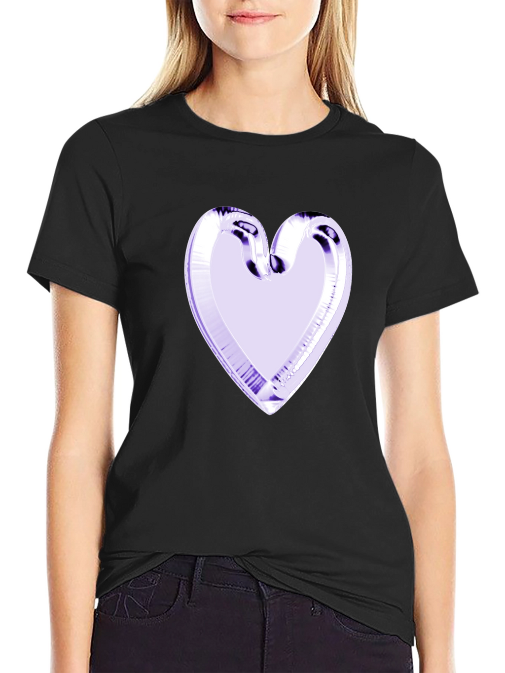 Heart Graphic Black Tee - Stylish & Unique