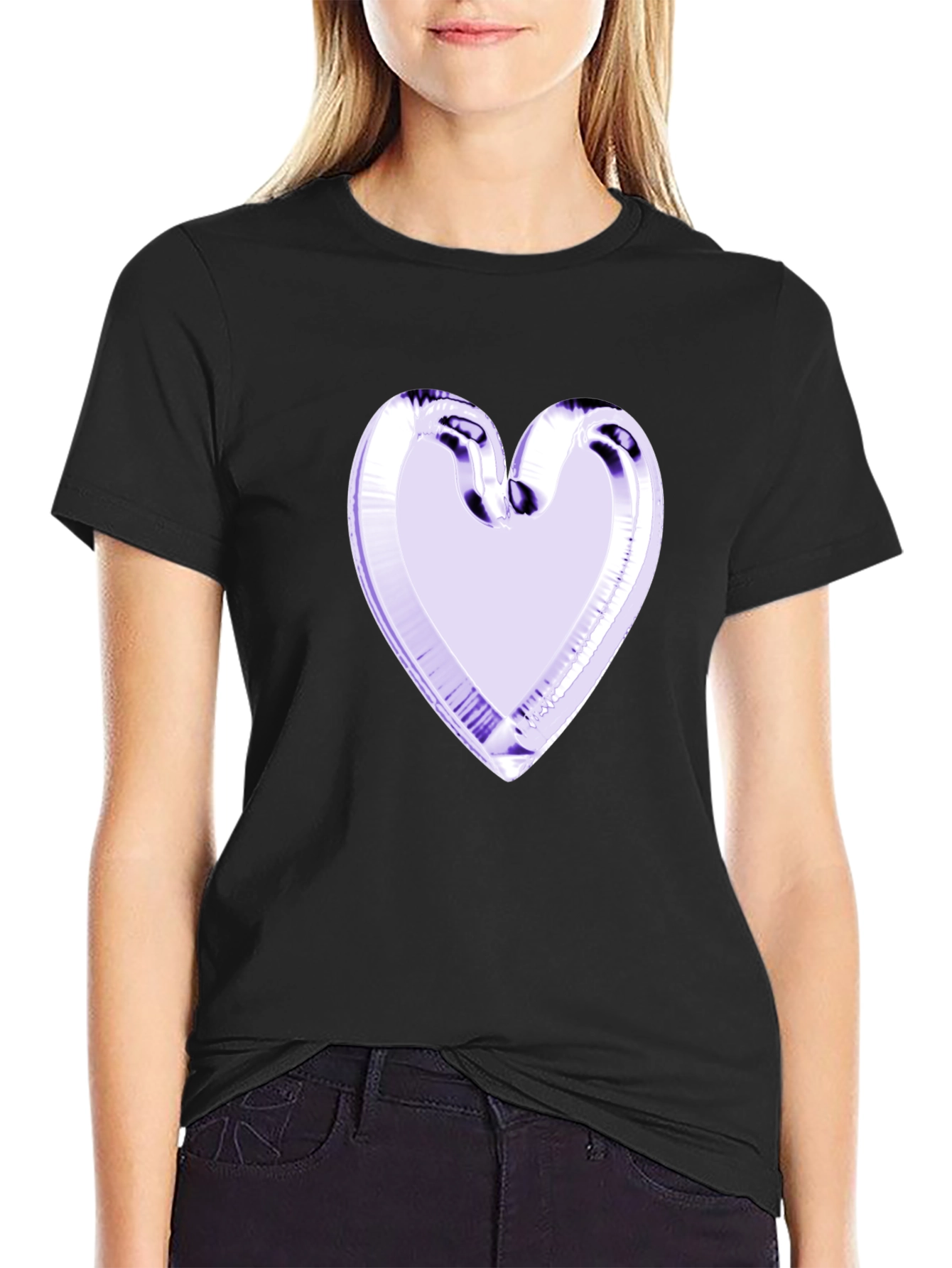 Heart Graphic Black Tee - Stylish & Unique