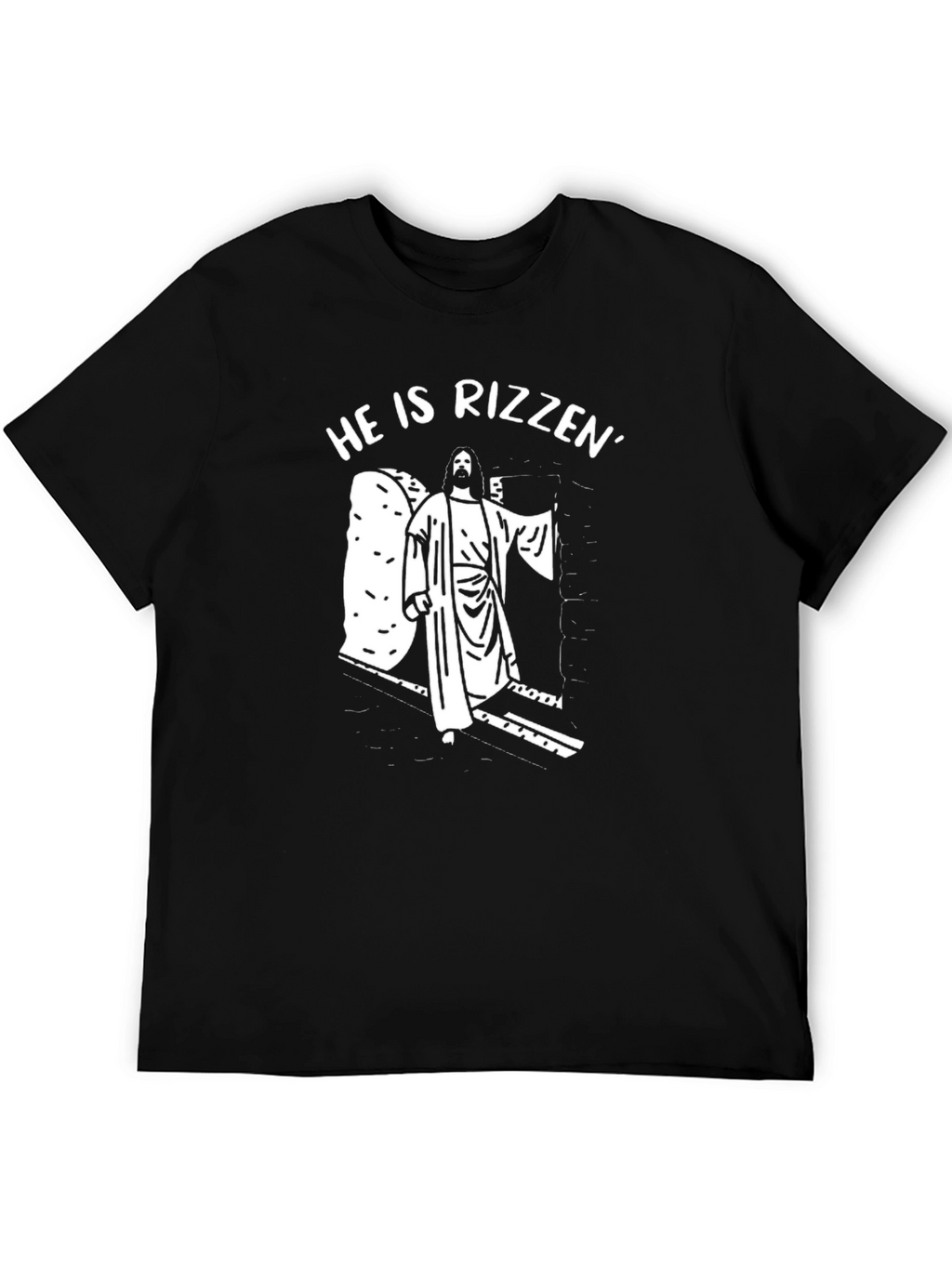 He Is Rizzin Easter T-Shirt - Black Graphic Tee
