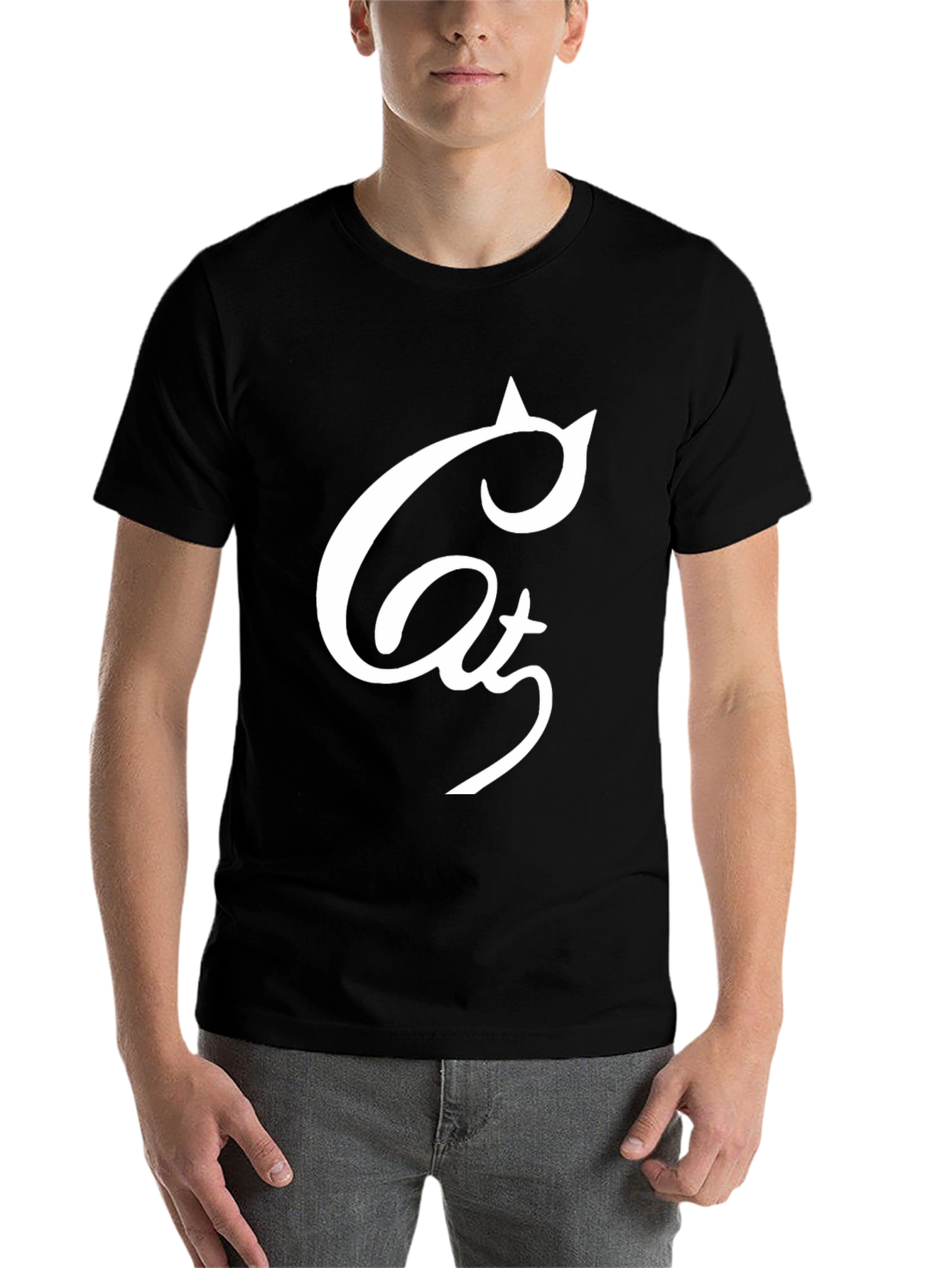 Cat Graphic Black T-Shirt
