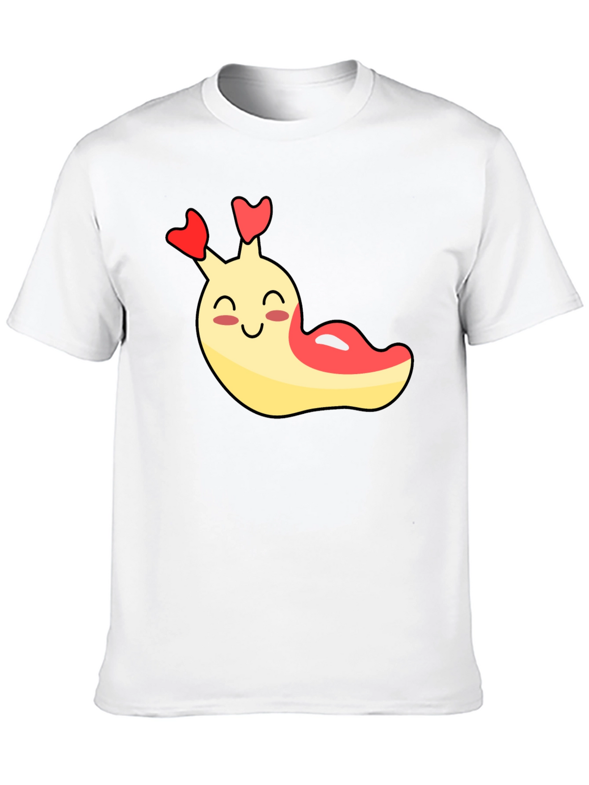 Cute Cartoon Slug Graphic Black T-Shirt