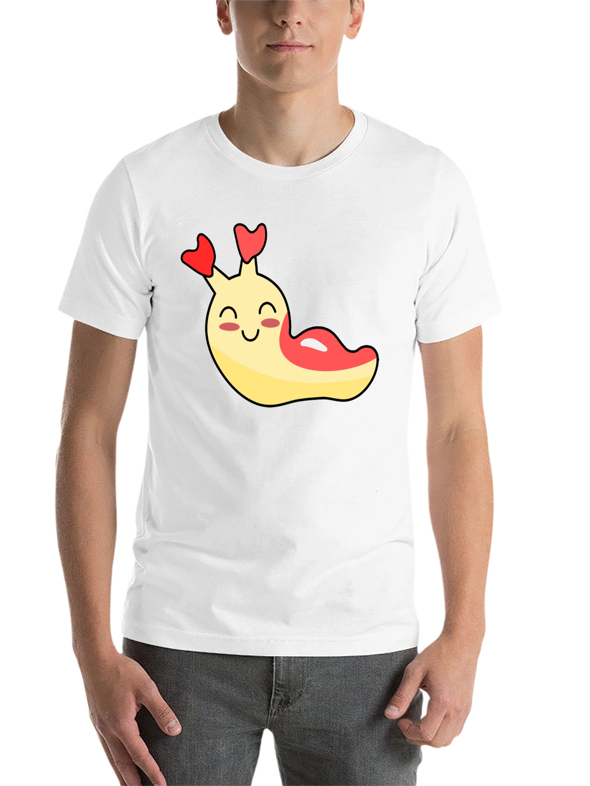 Cute Cartoon Slug Graphic Black T-Shirt