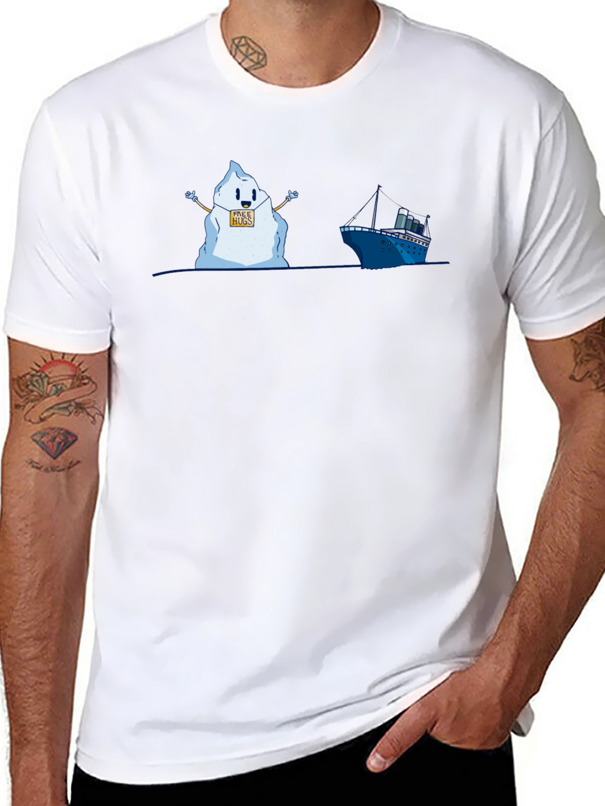 Titanic Iceberg Free Hugs Humor T-Shirt