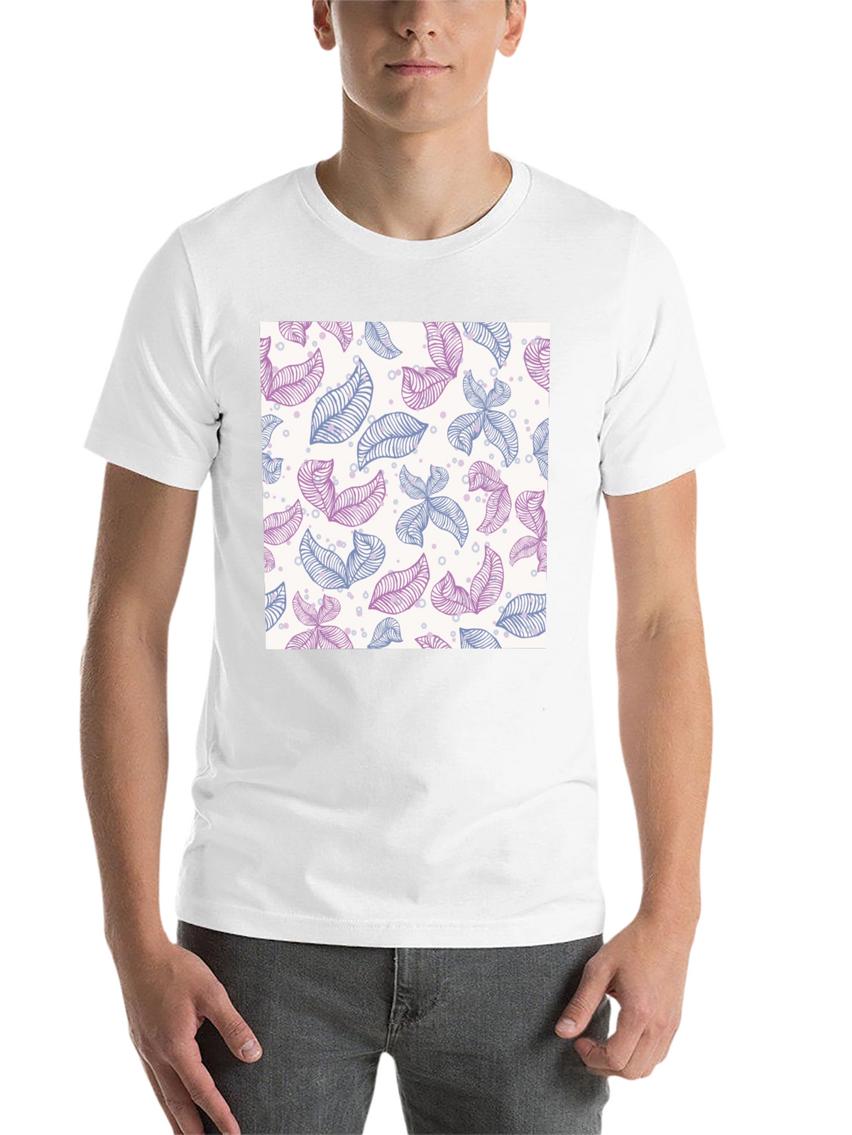 Leaf Pattern T-Shirt - Stylish Casual Wear