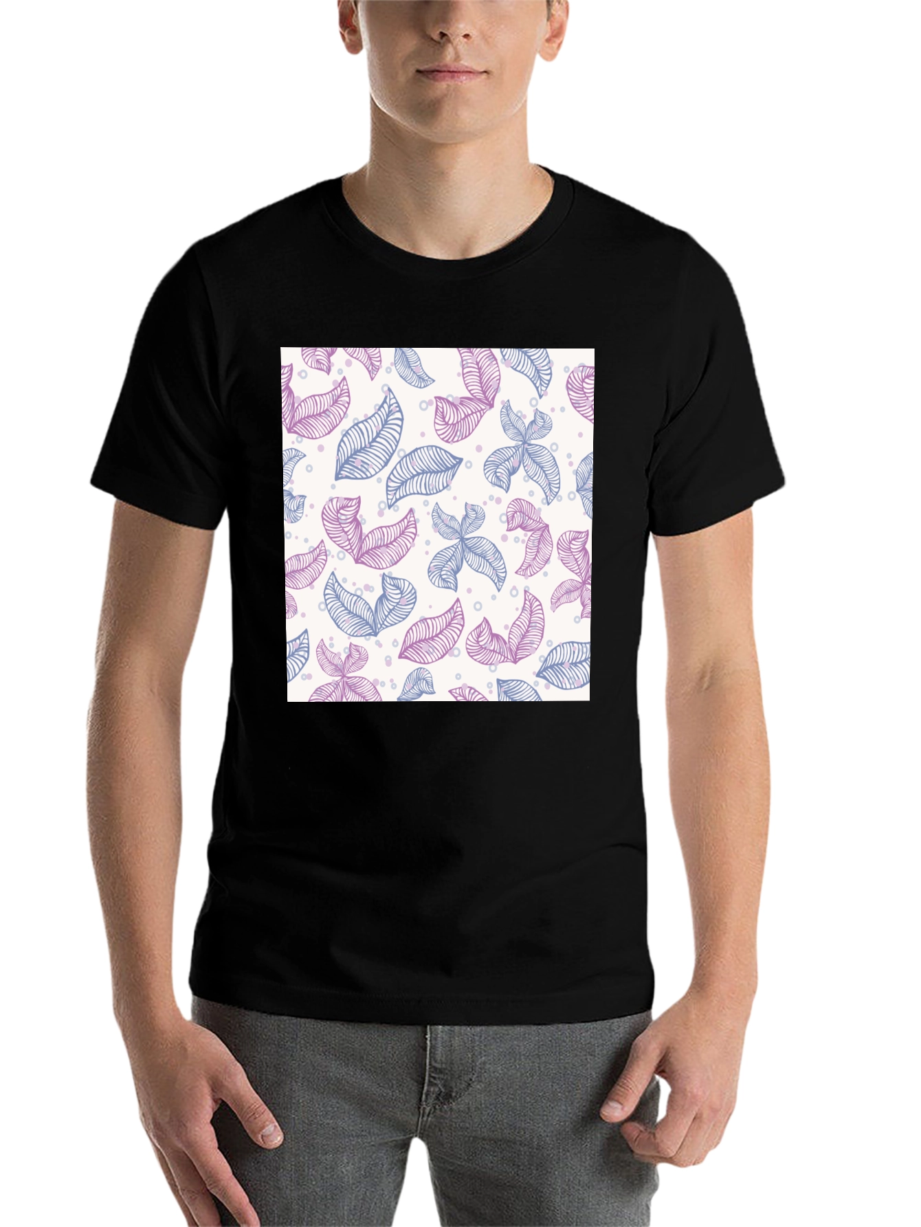 Leaf Pattern T-Shirt - Stylish Casual Wear