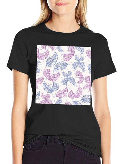 Leaf Pattern T-Shirt - Stylish Casual Wear