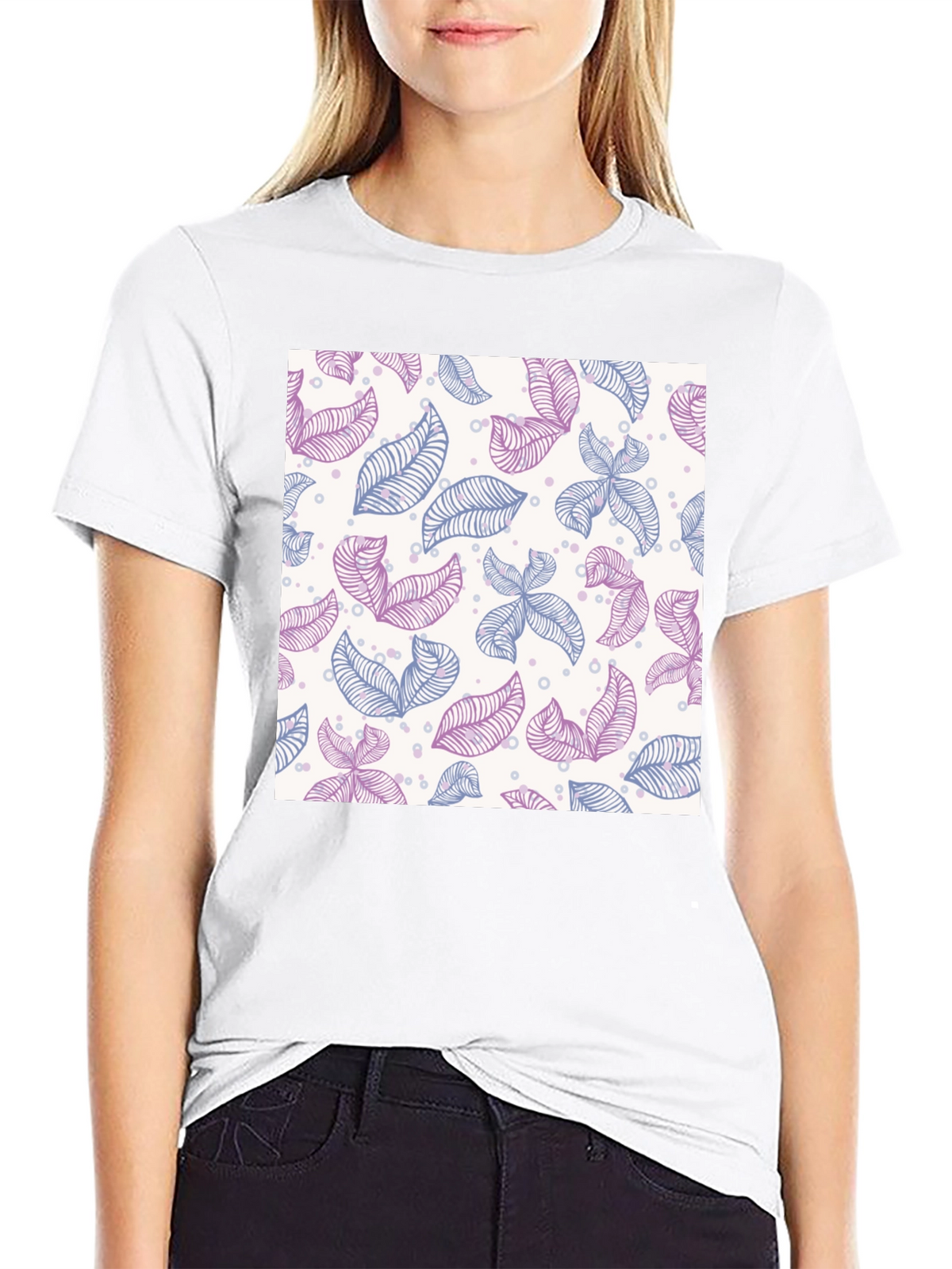 Leaf Pattern T-Shirt - Stylish Casual Wear