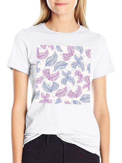 Leaf Pattern T-Shirt - Stylish Casual Wear