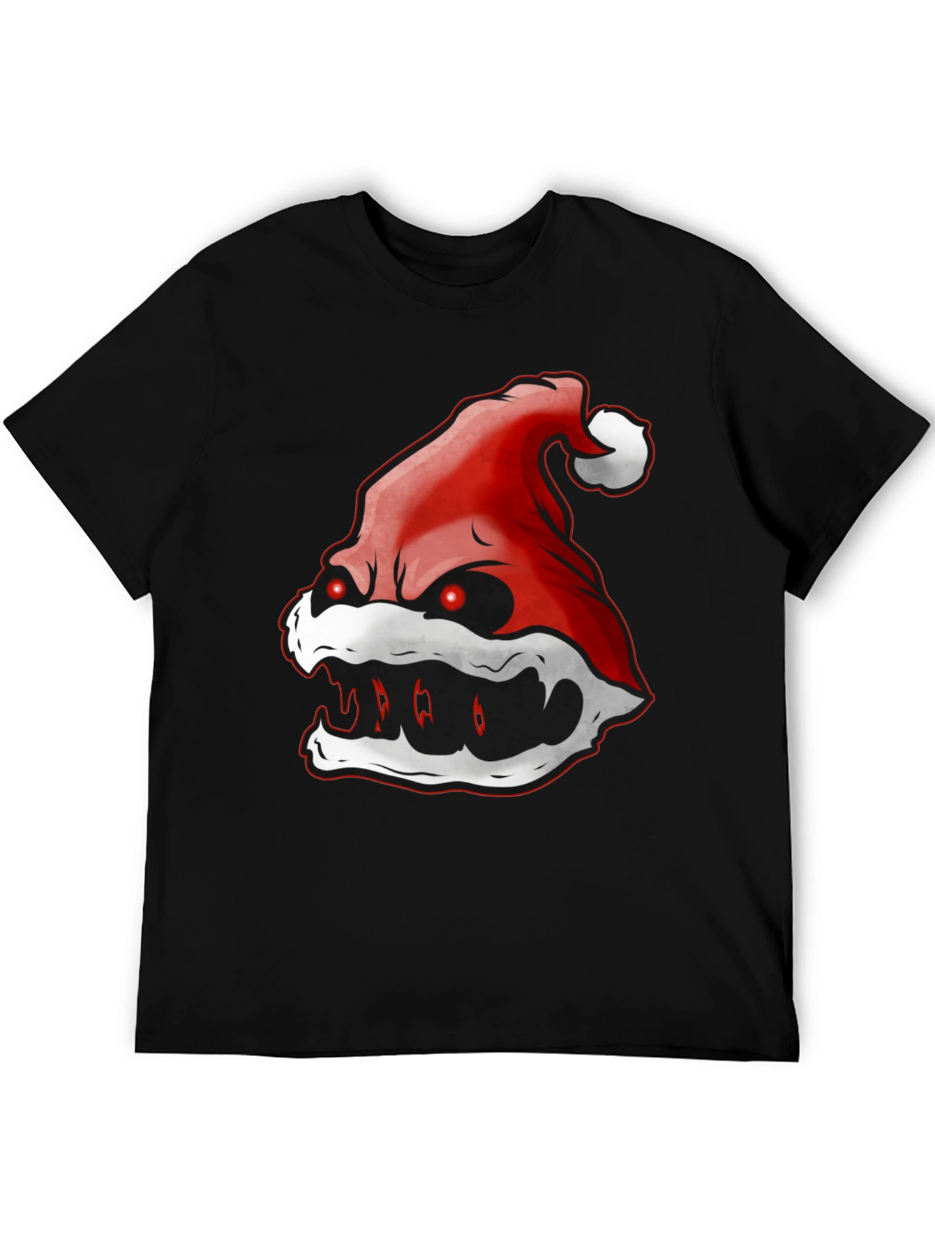 Evil Santa Hat Graphic T-Shirt - Holiday Horror