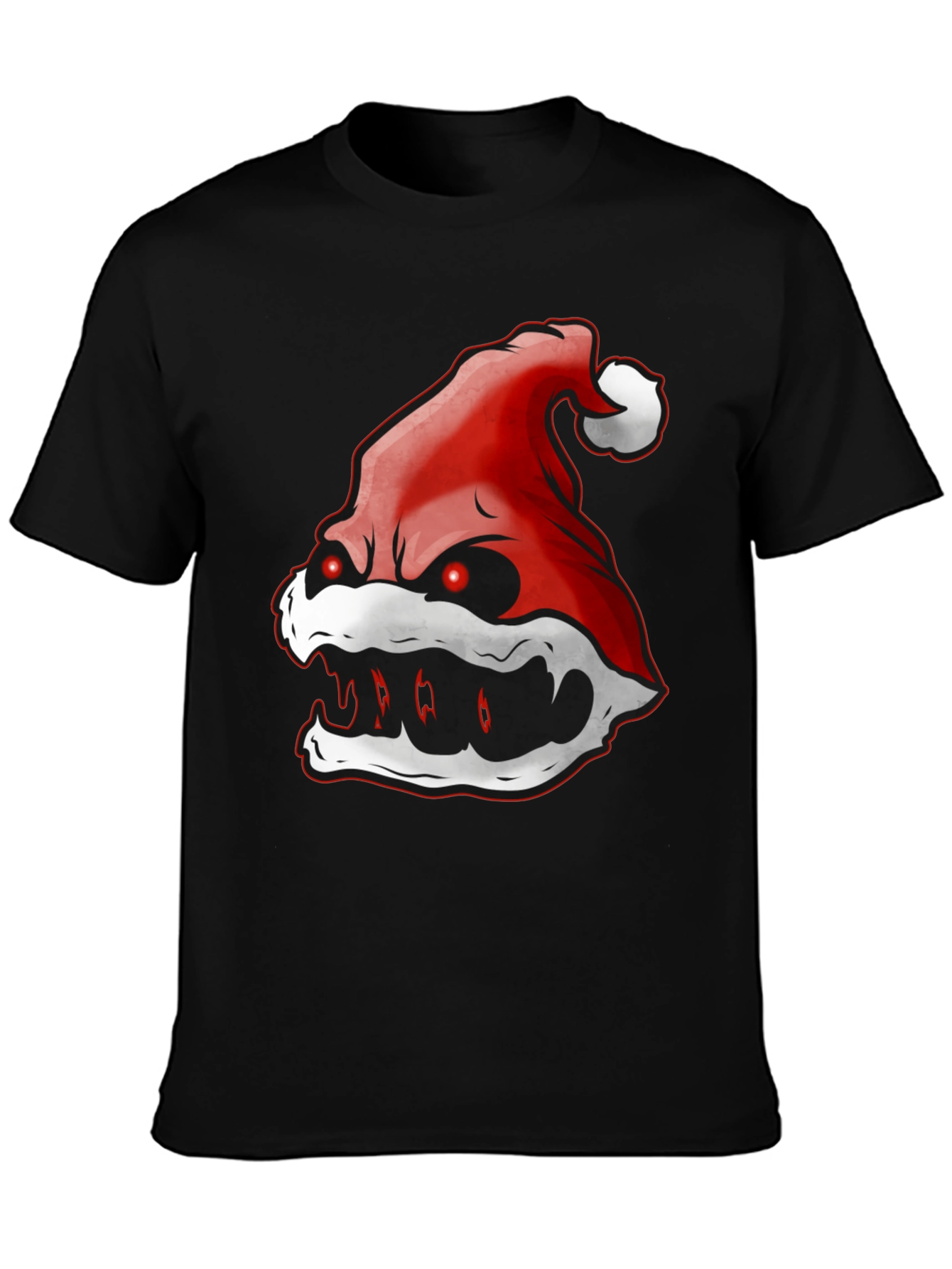 Evil Santa Hat Graphic T-Shirt - Holiday Horror