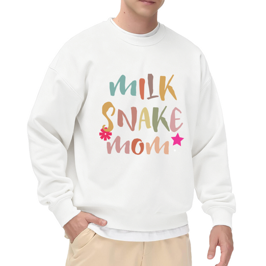 Milk Snake Mom Crewneck Sweatshirt - Reptile Mom Gift Pullover, Snake Owner Graphic, Cute Herpetology Top