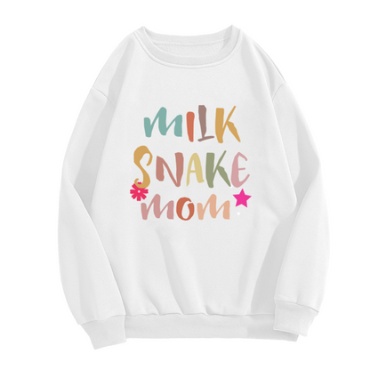 Milk Snake Mom Crewneck Sweatshirt - Reptile Mom Gift Pullover, Snake Owner Graphic, Cute Herpetology Top