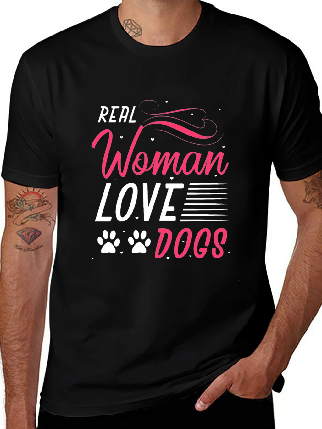 Real Women Love Dogs Graphic Tee - Black