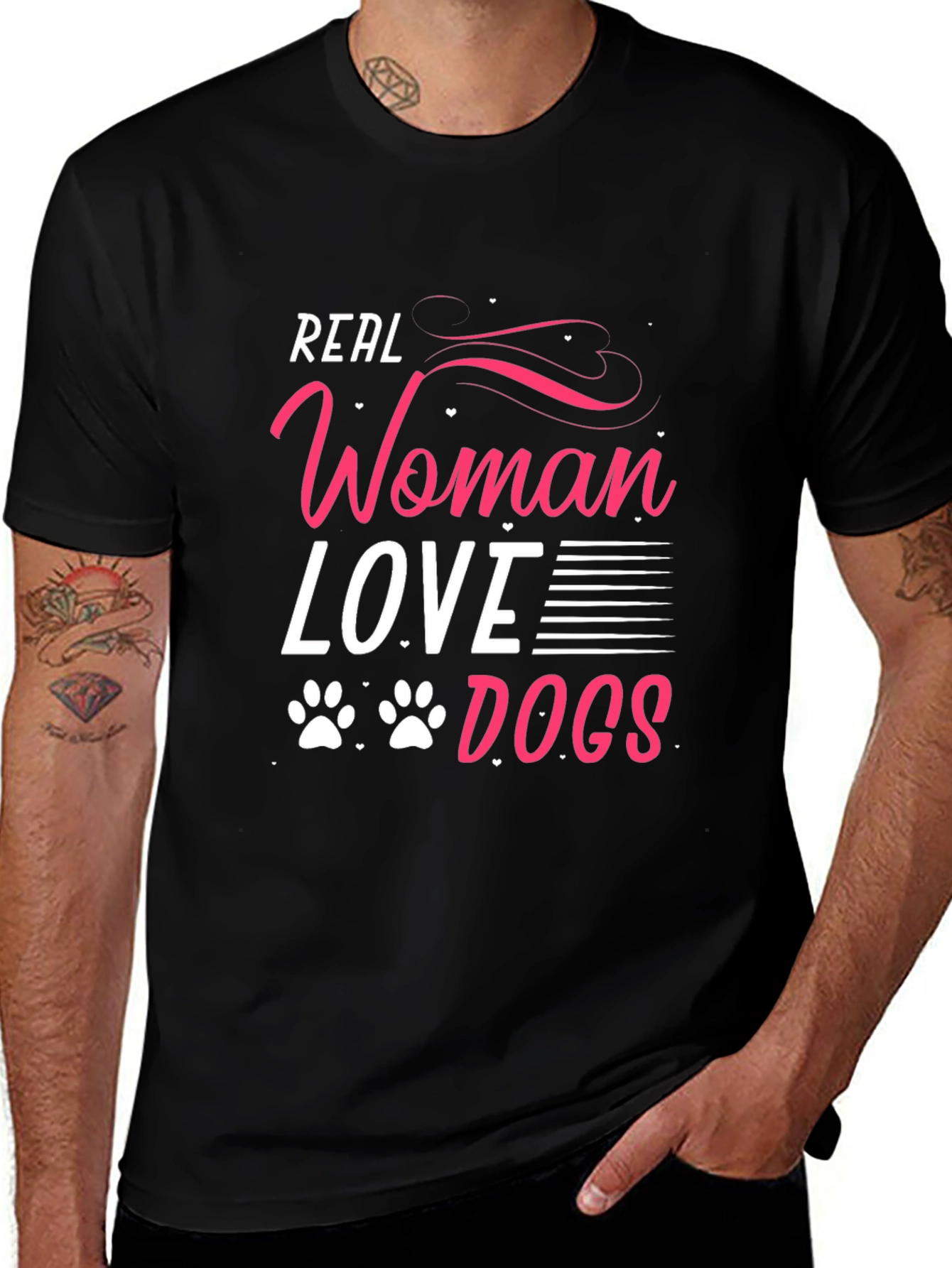 Real Women Love Dogs Graphic Tee - Black
