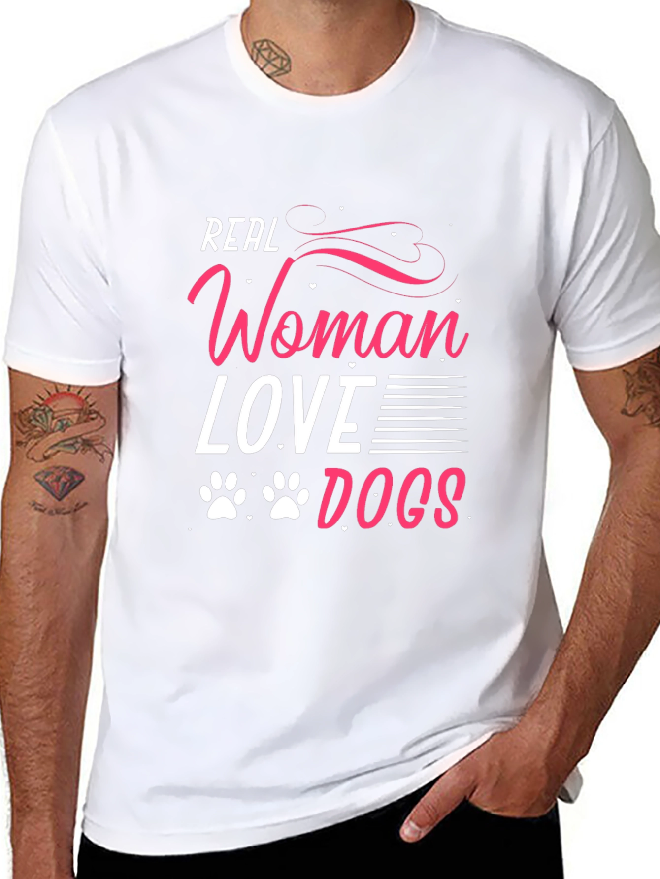 Real Women Love Dogs Graphic Tee - Black