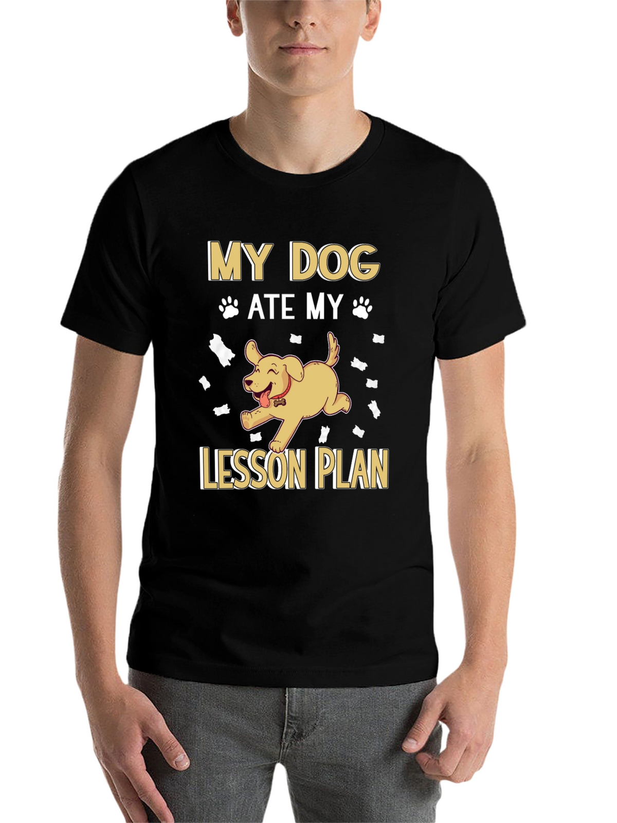 My Dog Ate My Lesson Plan Black T-Shirt