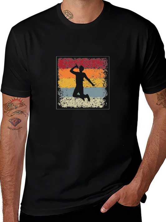 Retro Badminton Player Graphic Tee