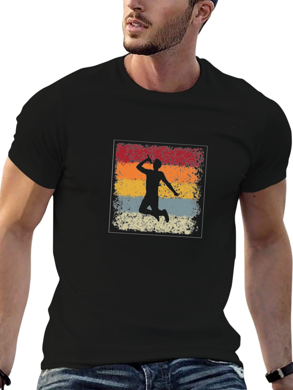 Retro Badminton Player Graphic Tee