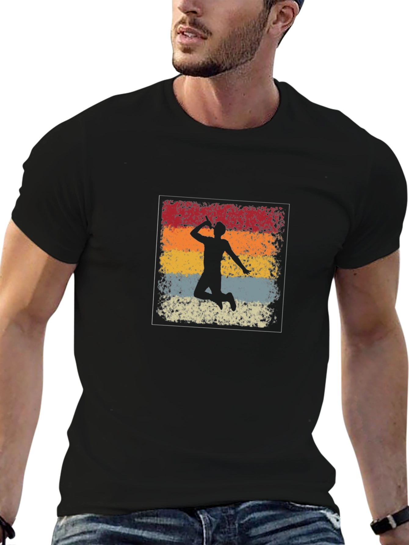 Retro Badminton Player Graphic Tee