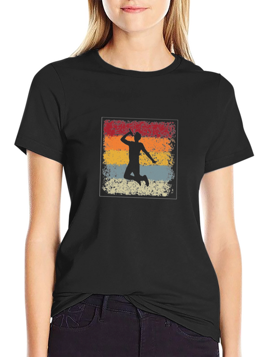 Retro Badminton Player Graphic Tee