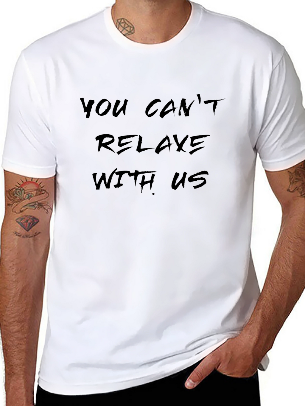 Edgy You Cant Relaxe Black T-Shirt