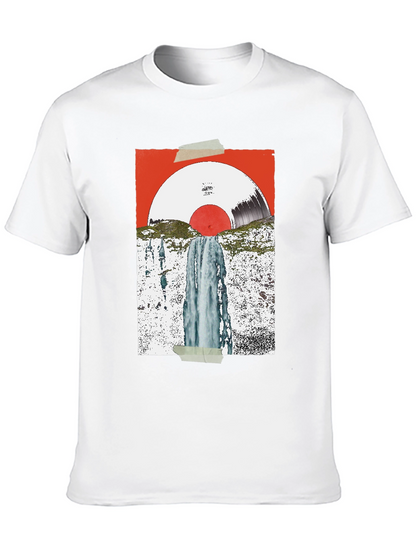 Abstract Vinyl Record Waterfall Graphic Tee