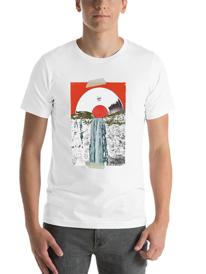 Abstract Vinyl Record Waterfall Graphic Tee