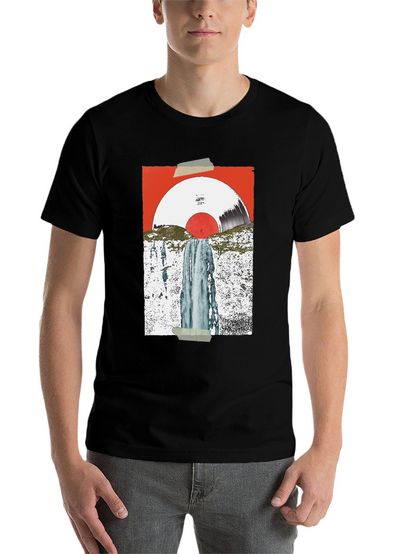 Abstract Vinyl Record Waterfall Graphic Tee