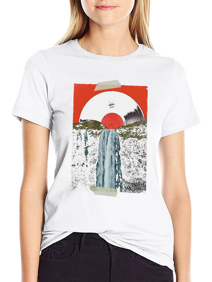 Abstract Vinyl Record Waterfall Graphic Tee
