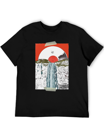 Abstract Vinyl Record Waterfall Graphic Tee