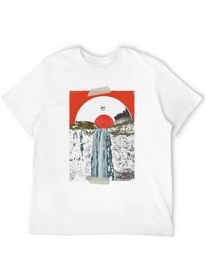 Abstract Vinyl Record Waterfall Graphic Tee