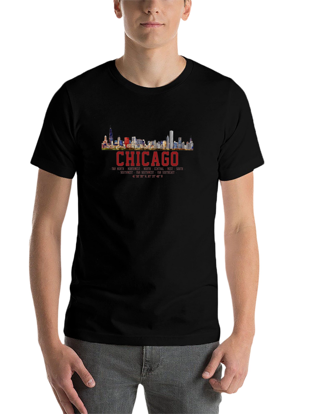 Chicago Skyline T-Shirt - Mens Black Graphic Tee
