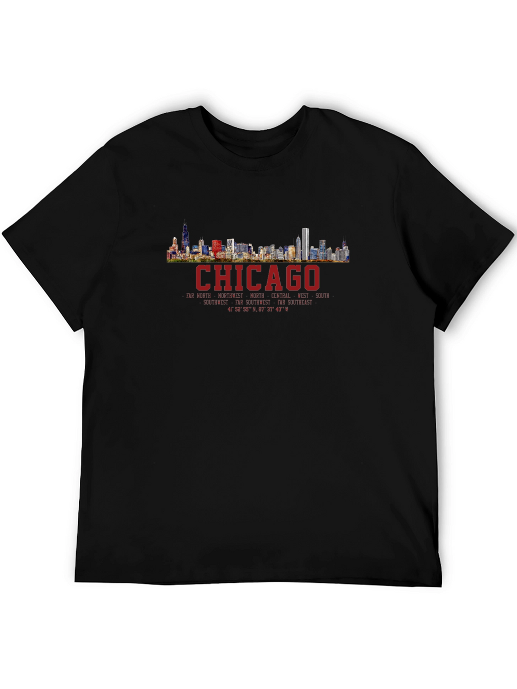 Chicago Skyline T-Shirt - Mens Black Graphic Tee