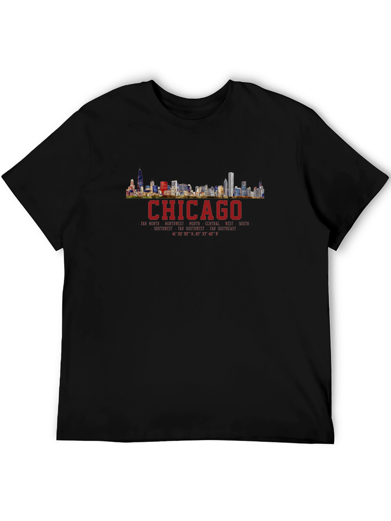 Chicago Skyline T-Shirt - Mens Black Graphic Tee