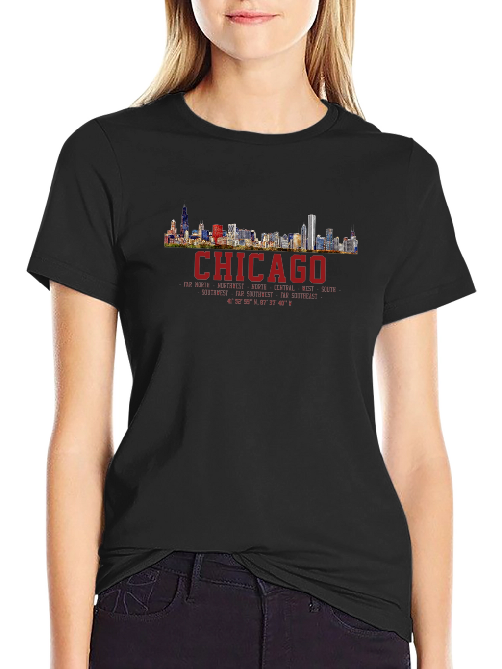 Chicago Skyline T-Shirt - Mens Black Graphic Tee