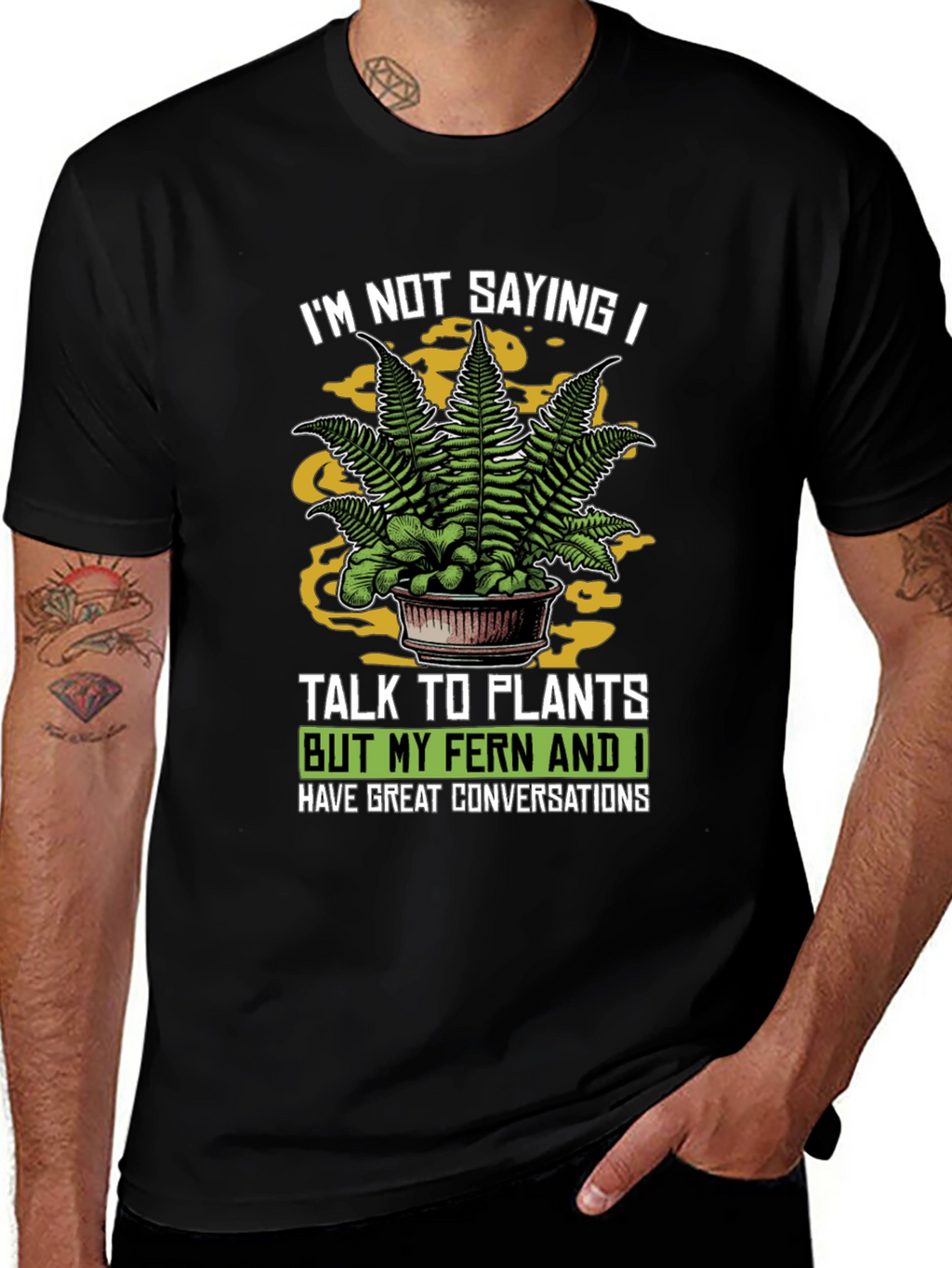 Talk To Plants Fern Graphic Novelty T-Shirt