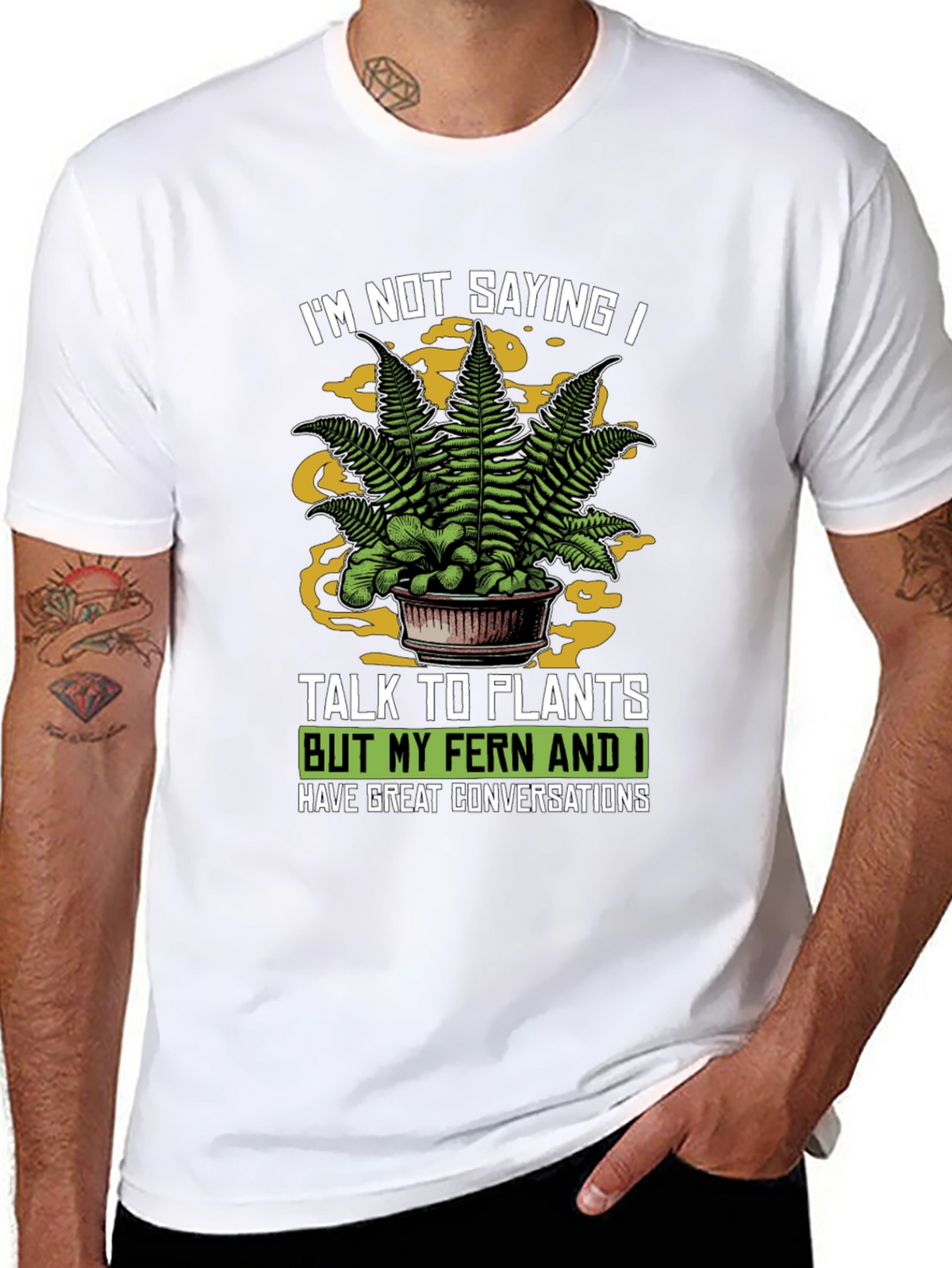 Talk To Plants Fern Graphic Novelty T-Shirt