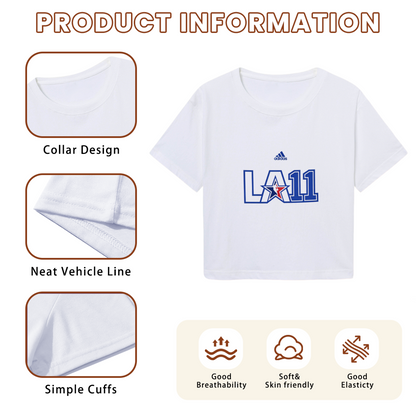 Classic LA Logo Print Cool Street?Style Women Cropped Top