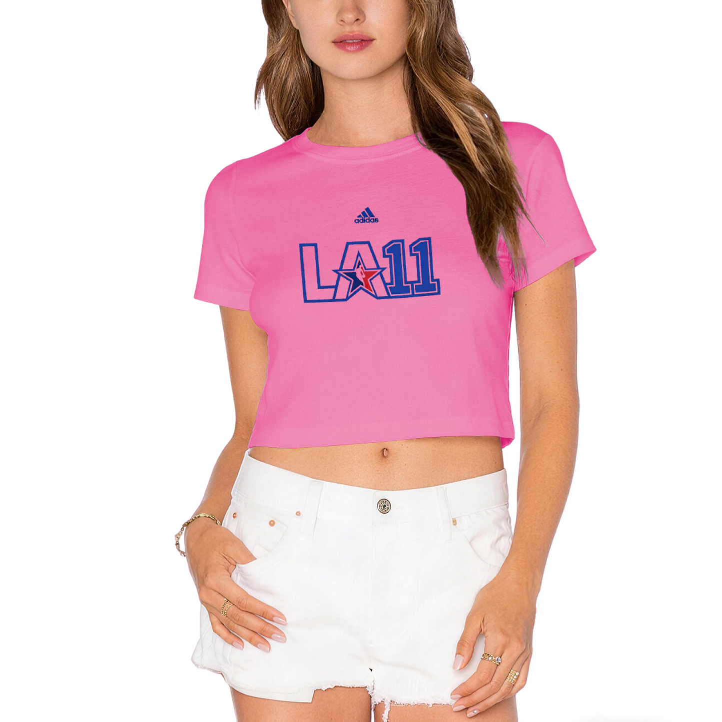 Classic LA Logo Print Cool Street?Style Women Cropped Top