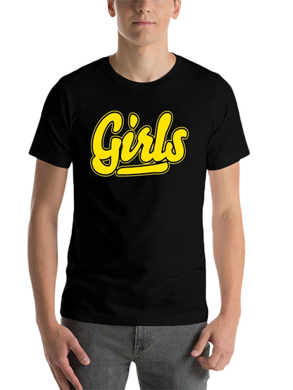 Girls Black T-Shirt - Bold Yellow Graphic Tee