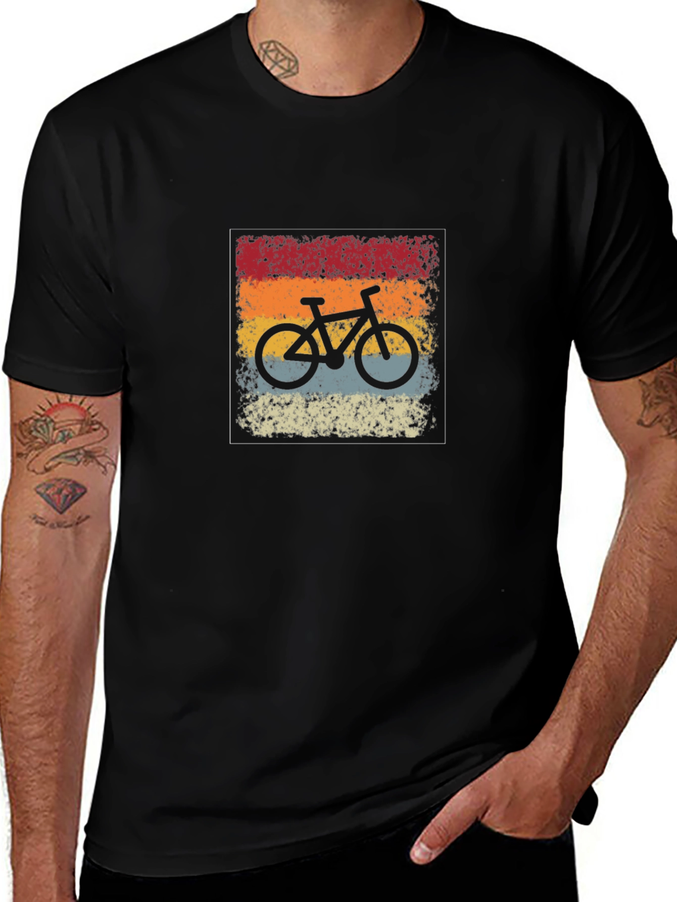Vintage Bicycle Graphic Black T-Shirt