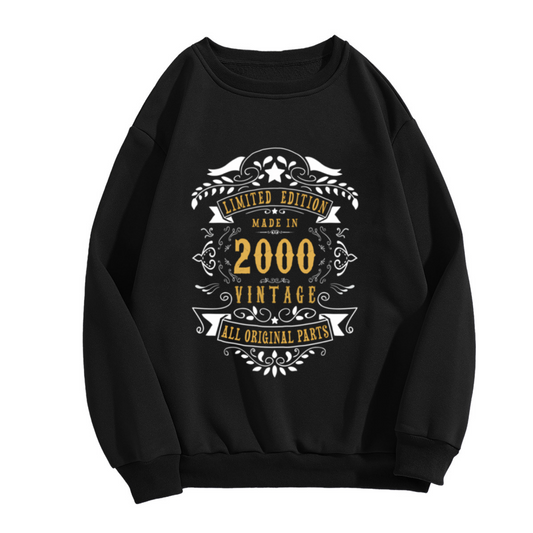 Limited Edition Vintage 2000 Retro Crest Crewneck Sweatshirt | All Original Parts Birth Year Pullover, Birthday Gift