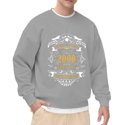 Limited Edition Vintage 2000 Retro Crest Crewneck Sweatshirt | All Original Parts Birth Year Pullover, Birthday Gift