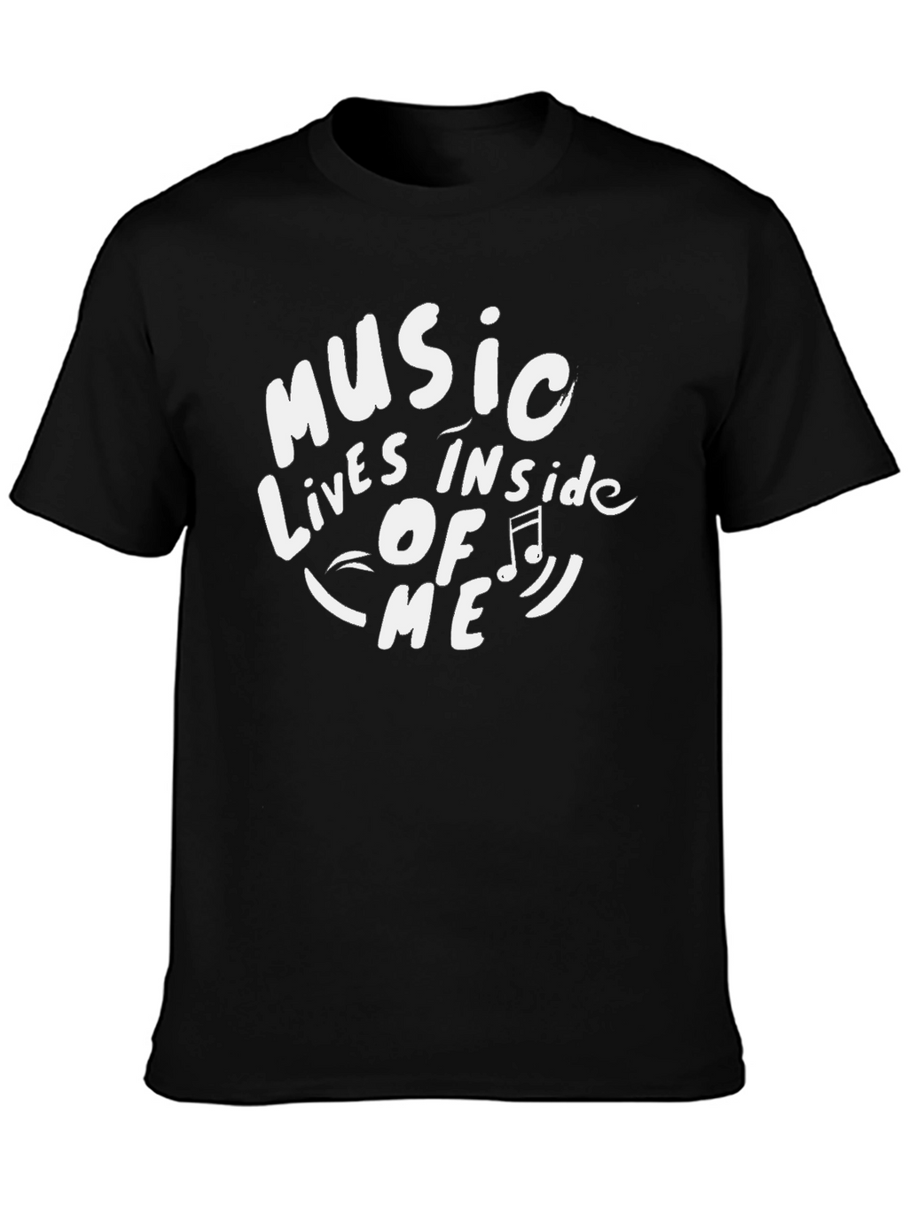 Music Inside Me Graphic Tee - Black Cotton T-Shirt