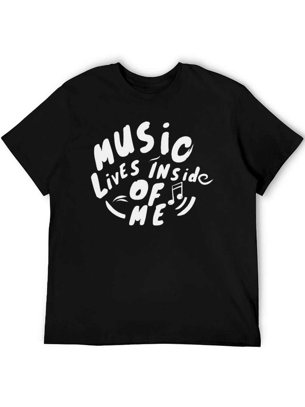 Music Inside Me Graphic Tee - Black Cotton T-Shirt